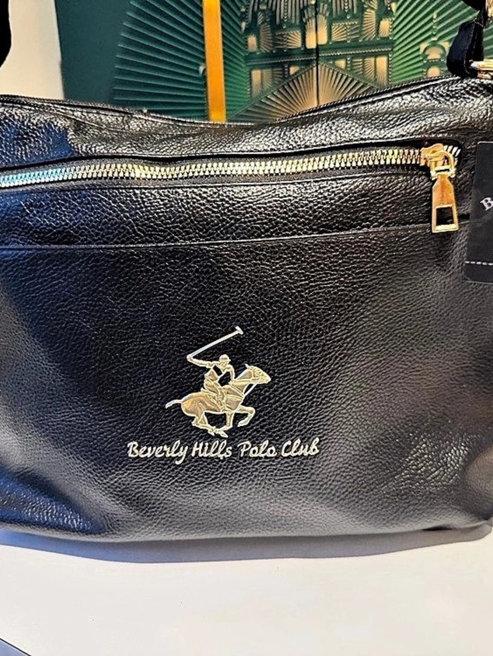 Beverly Hills Polo Club sleek Black and Gold Crossbody Bag NWT GORGE! - Picture 11 of 12